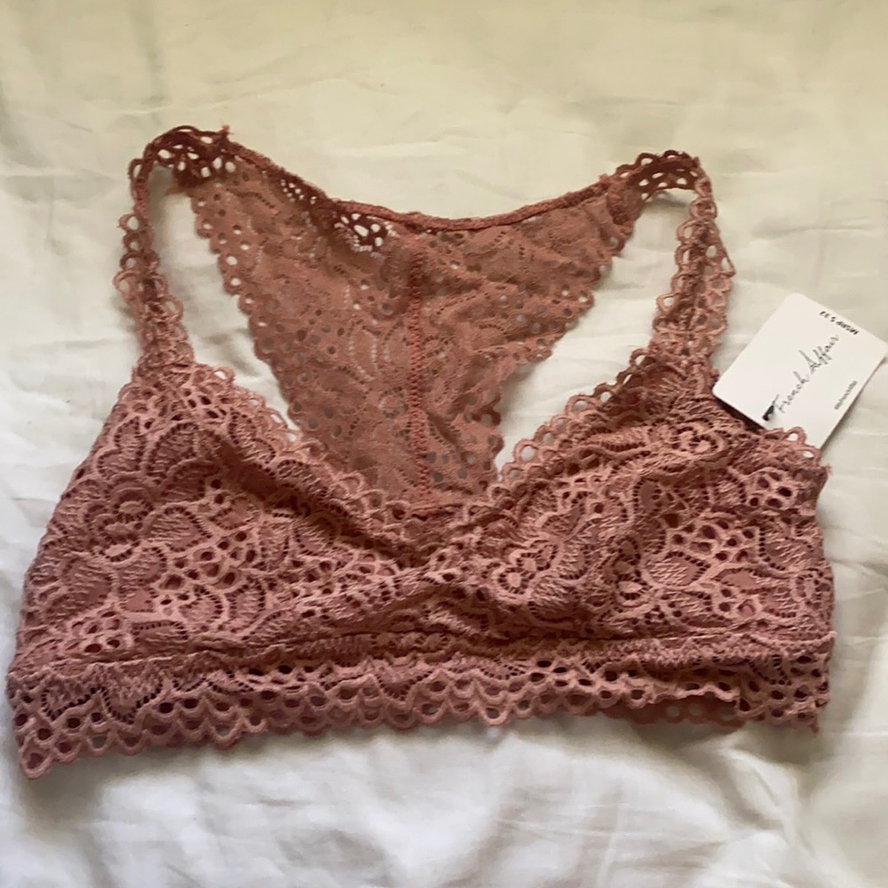 Dusty pink lace bralette
